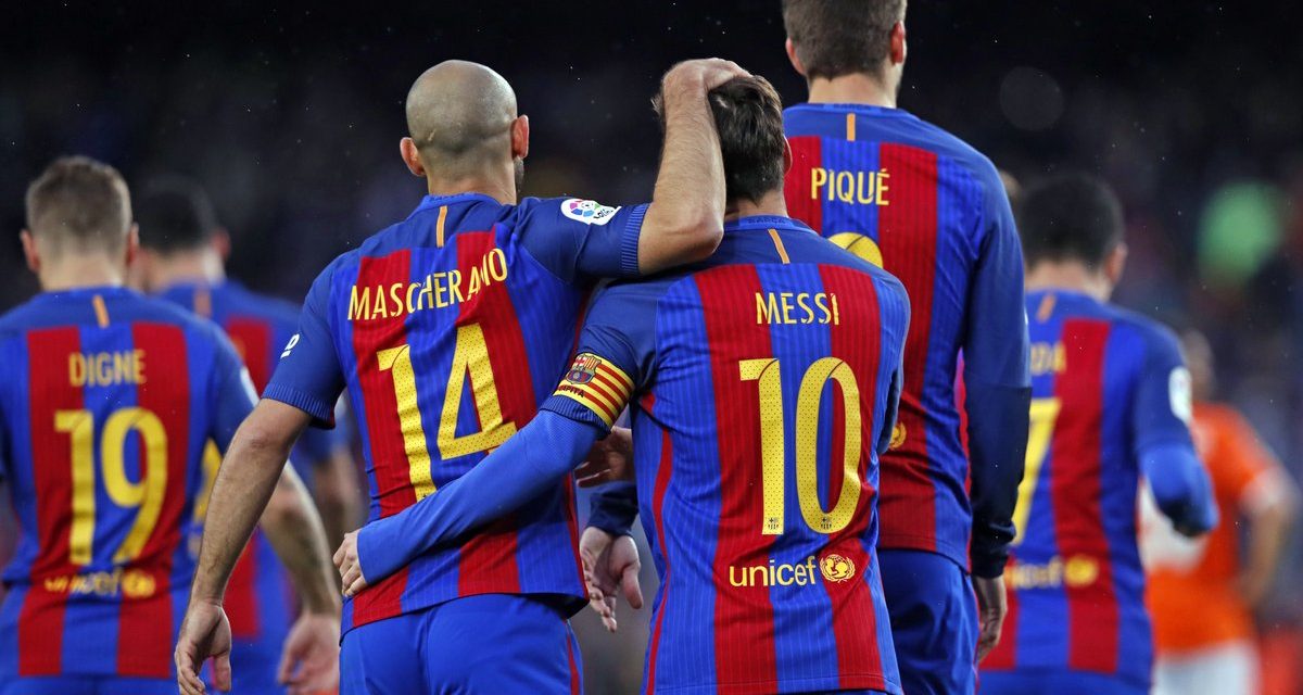 Barcelona goleó y agasajó a Messi