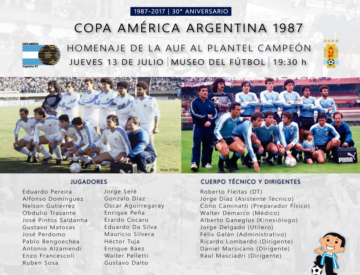 Plantel de Uruguay para la Copa América - AUF