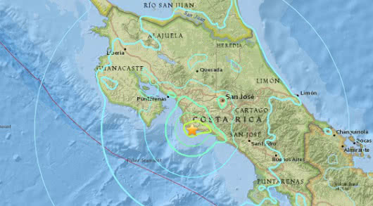 Sismo magnitud 6,5 en Costa Rica