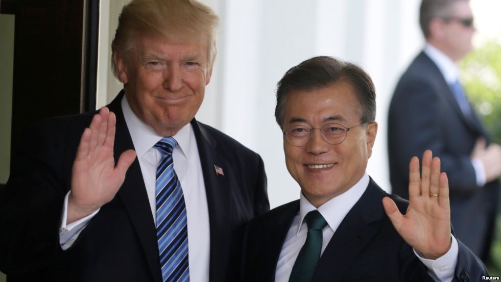 Presidente de Corea del Sur con Trump en USA