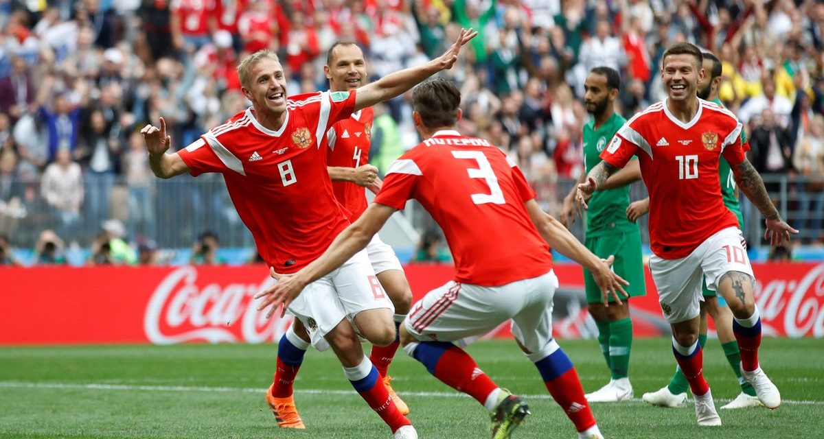 Rusia marcó el primer gol del Mundial