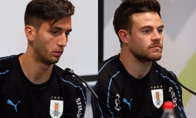 Bentancur y Nandez en conferencia de prensa al tiempo que Uruguay entrena