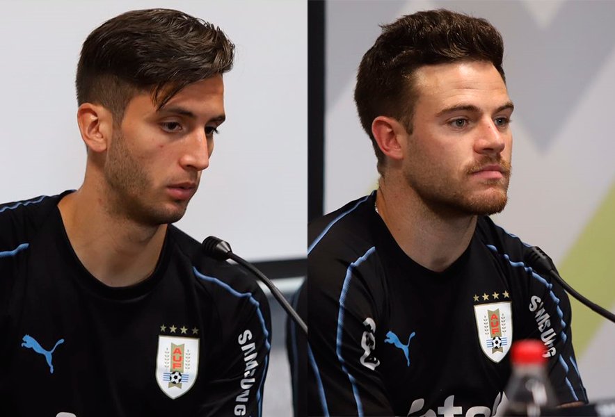 Bentancur y Nandez en conferencia de prensa al tiempo que Uruguay entrena
