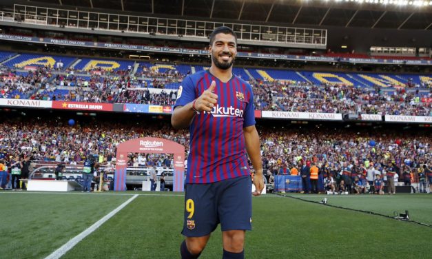 Asistencia de Suárez en la victoria de Barcelona