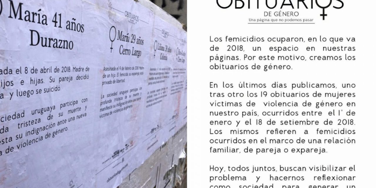 Obituarios de género: sensibilización sobre femicidios inédita en Latinoamérica