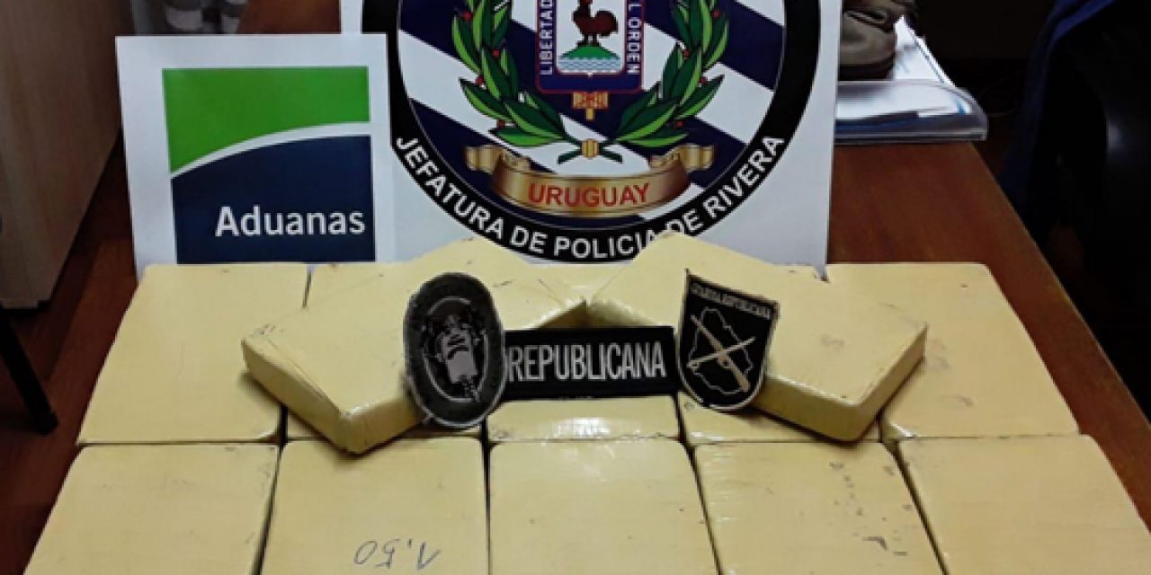 Incautaron 12 kilos de cocaína en un ómnibus interdepartamental que iba de Rivera a  Montevideo