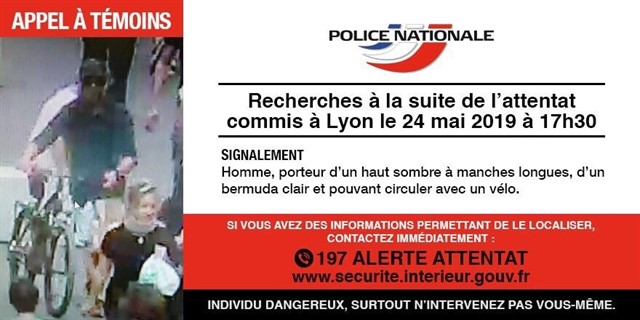 Difunden imagen del principal sospechoso de herir a trece personas con paquete bomba en Francia