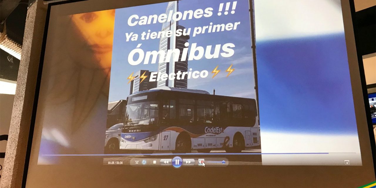 Intendencias de Canelones y Maldonado presentaron su primer ómnibus 100 % eléctrico