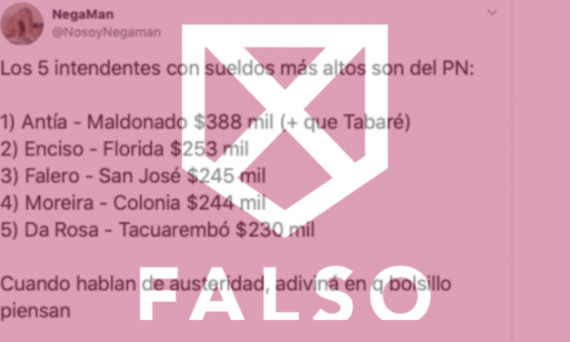 Es falso que los intendentes con los sueldos más altos son del Partido Nacional