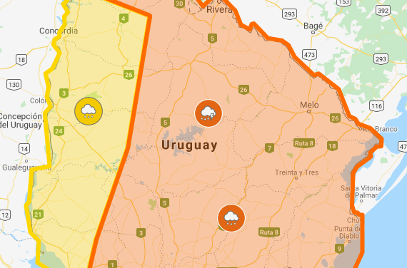 Alerta naranja en casi todo el país