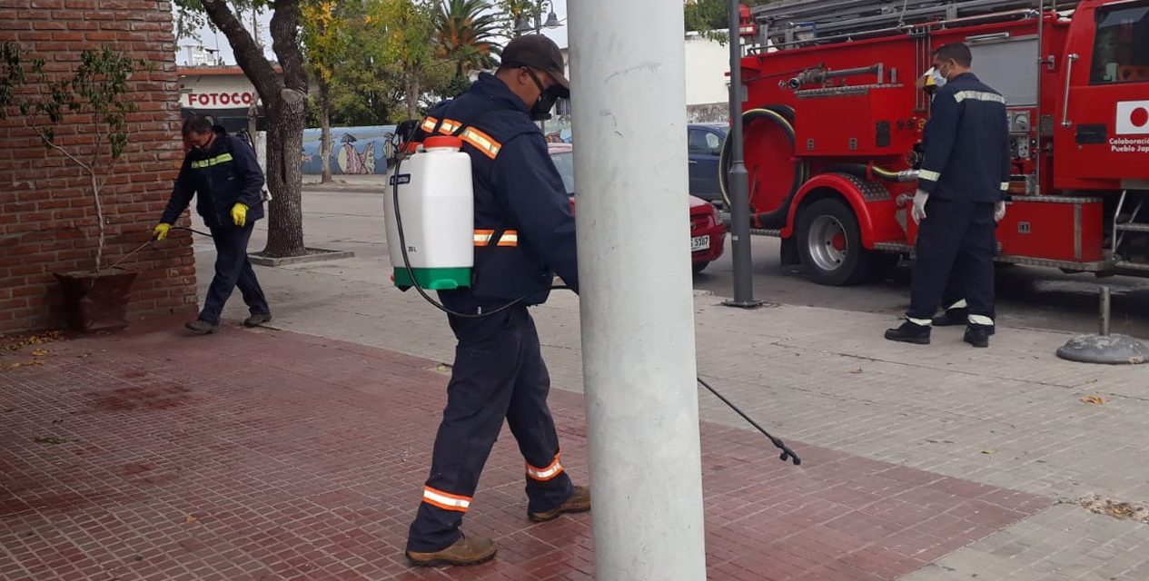 San José continúa con tareas de limpieza y desinfección de espacios públicos