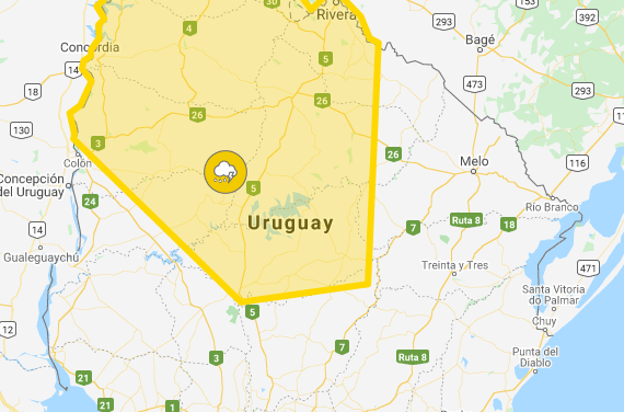 Rige alerta amarilla por tormentas fuertes
