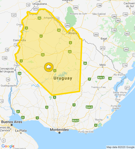 Rige alerta amarilla por tormentas fuertes