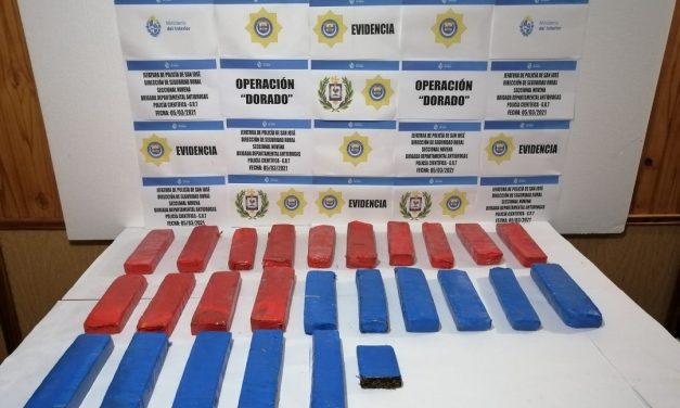 Incautaron más de 14 kilos de marihuana en un vehículo en San José