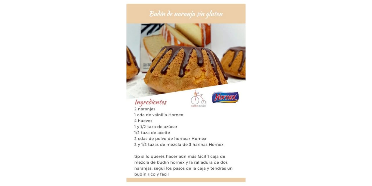 Budín de naranja sin gluten