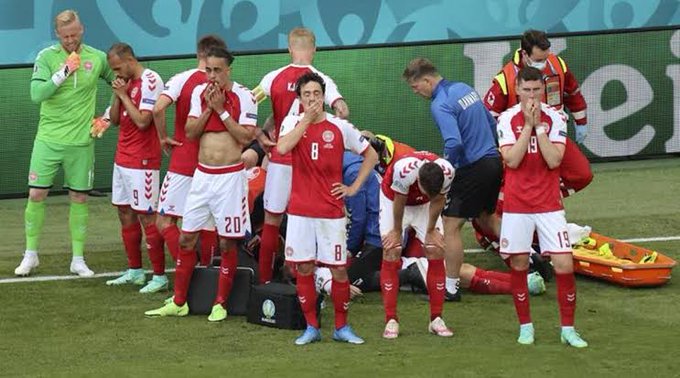 Eurocopa: Christian Eriksen se desplomó en el campo  y el partido fue interrumpido