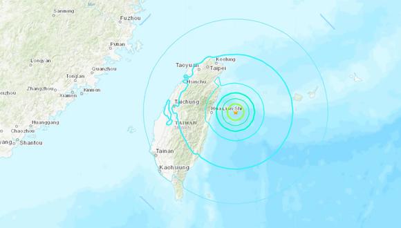 Un terremoto de magnitud 6,2 golpeó la costa este de Taiwán