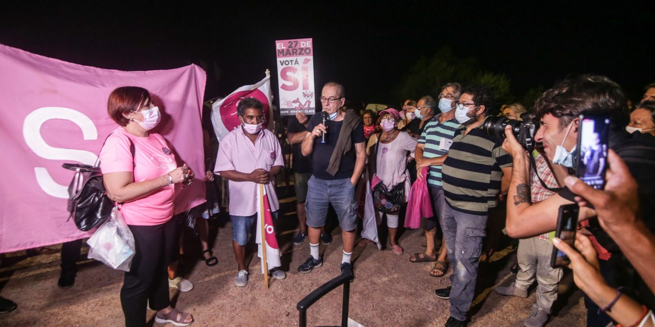 Tras agresiones a militantes del Sí, se realizó una movilización en Canelones “en defensa de la libertad”