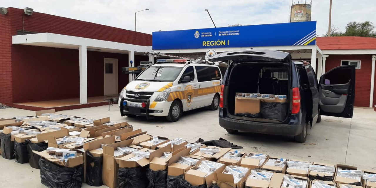 Incautan camioneta que trasladaba 540.000 cigarrillos; hay un detenido