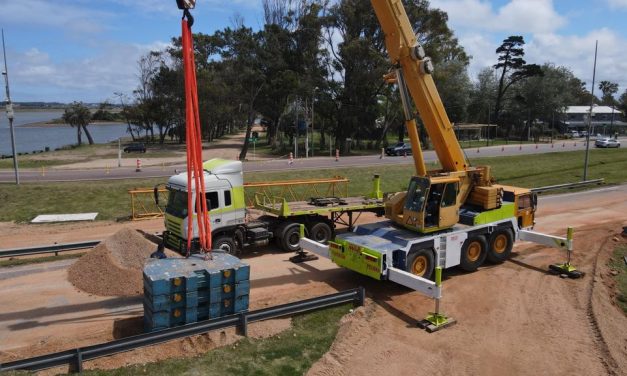 Antía recorrió obras de apuntalamiento para el Puente de la Barra en Maldonado