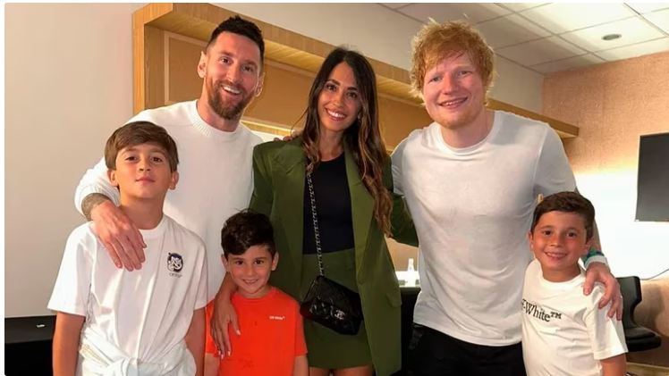 Papá orgulloso: el video de Messi con sus hijos en el concierto de Ed Sheeran