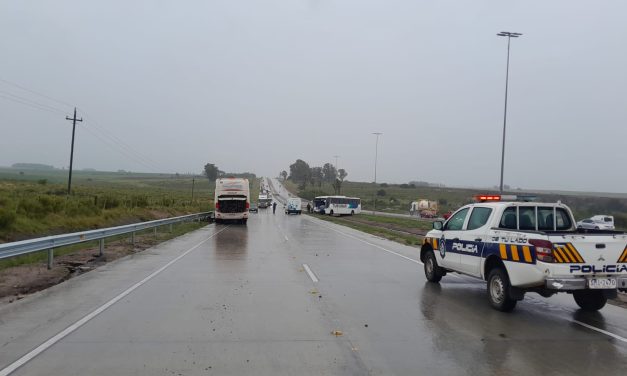 Choque frontal entre dos ómnibus en la ruta 5 con lesionados leves