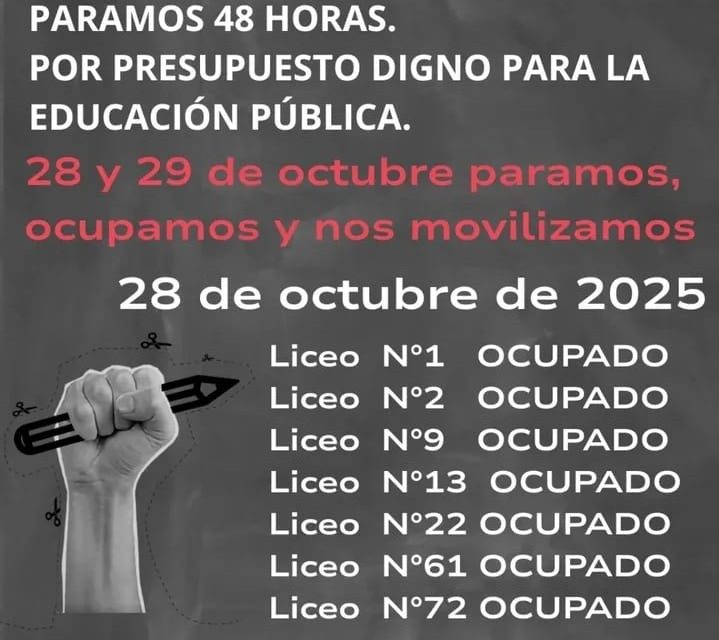 Sindicato de profesores paran por 48 horas y ocupan los liceos de Montevideo